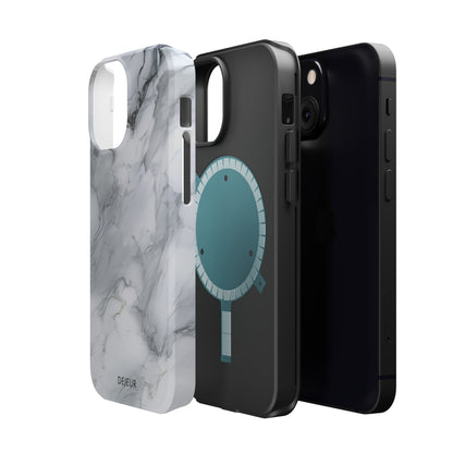 Platinum Silver Marble - iPhone MagSafe Tough Case