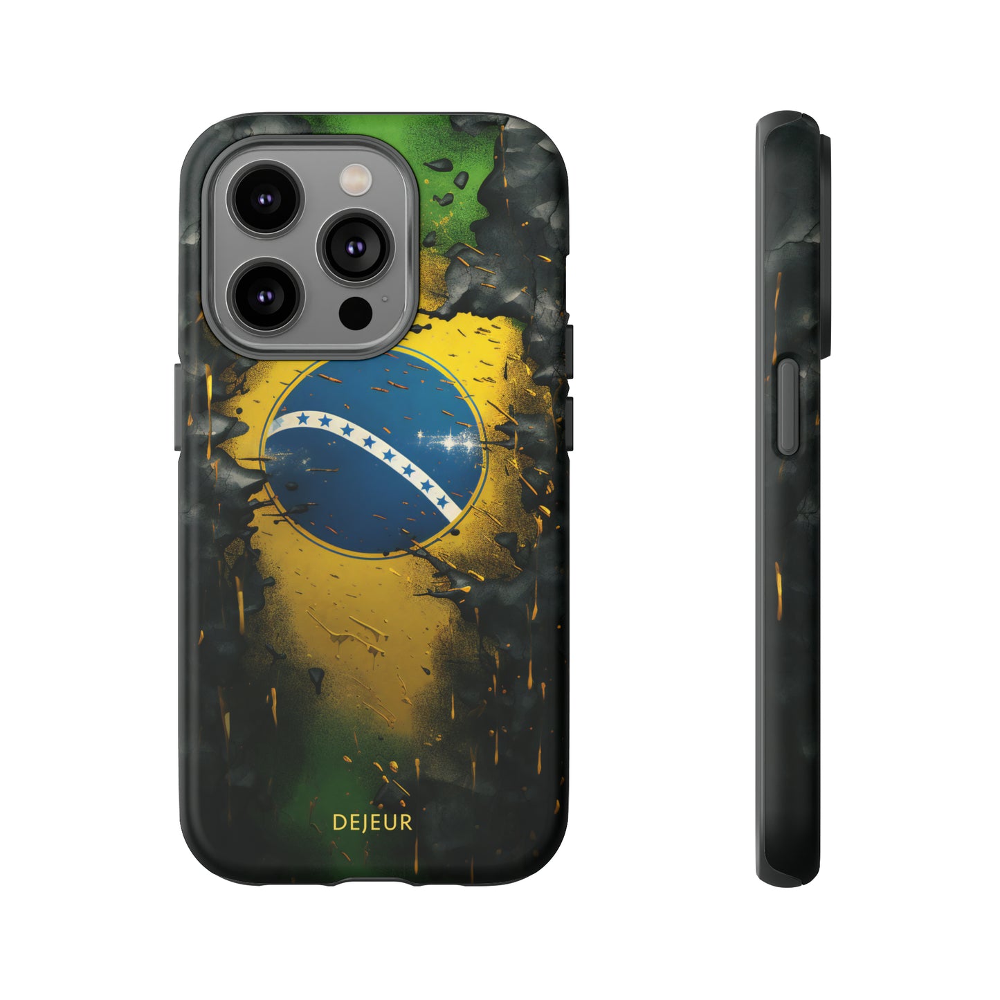 Brazil Flag Debris - iPhone Tough Case