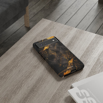 Black Gold Speckled Marble - Google Pixel Tough Case