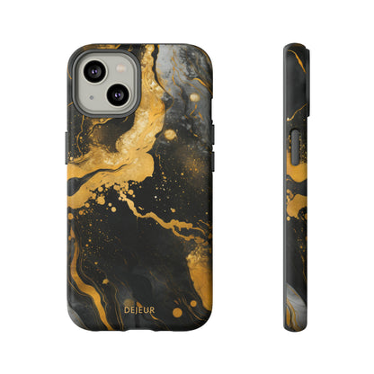 Gold & Black Marble - iPhone Tough Case