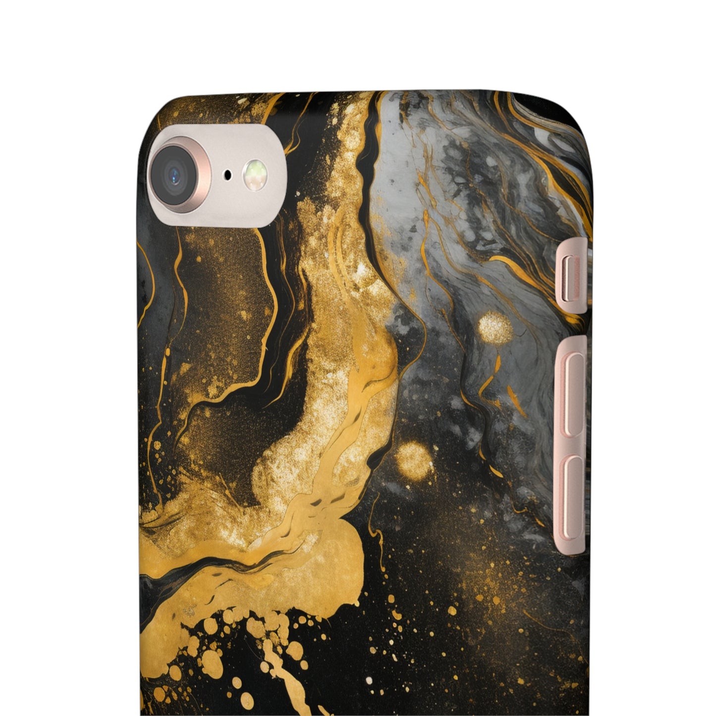 Gold & Black Marble - iPhone Snap Case