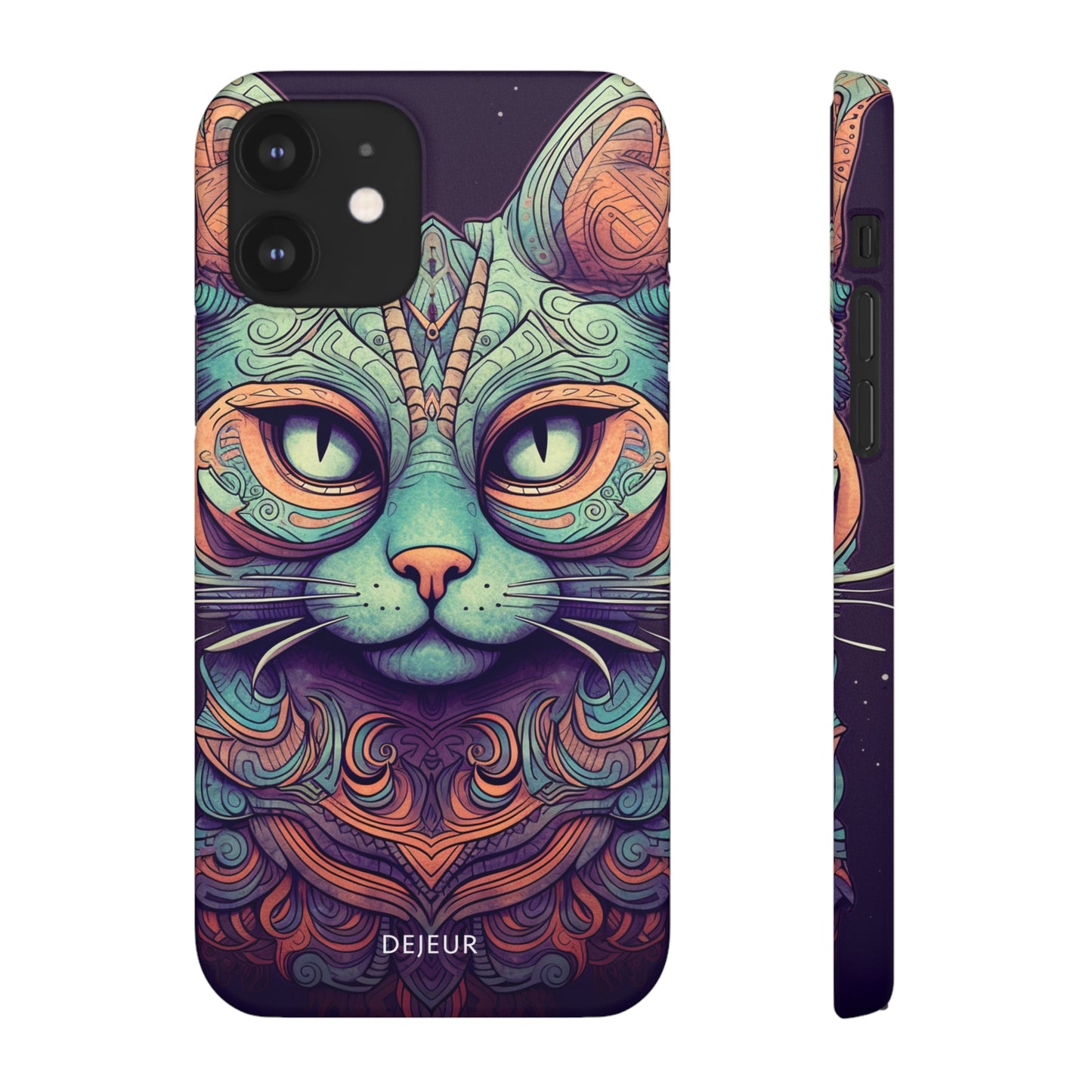 Intricate Aqua Cat - iPhone Snap Case