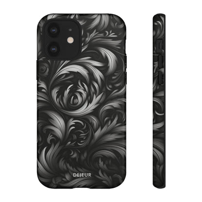 Dark Grey Floral - iPhone Tough Case