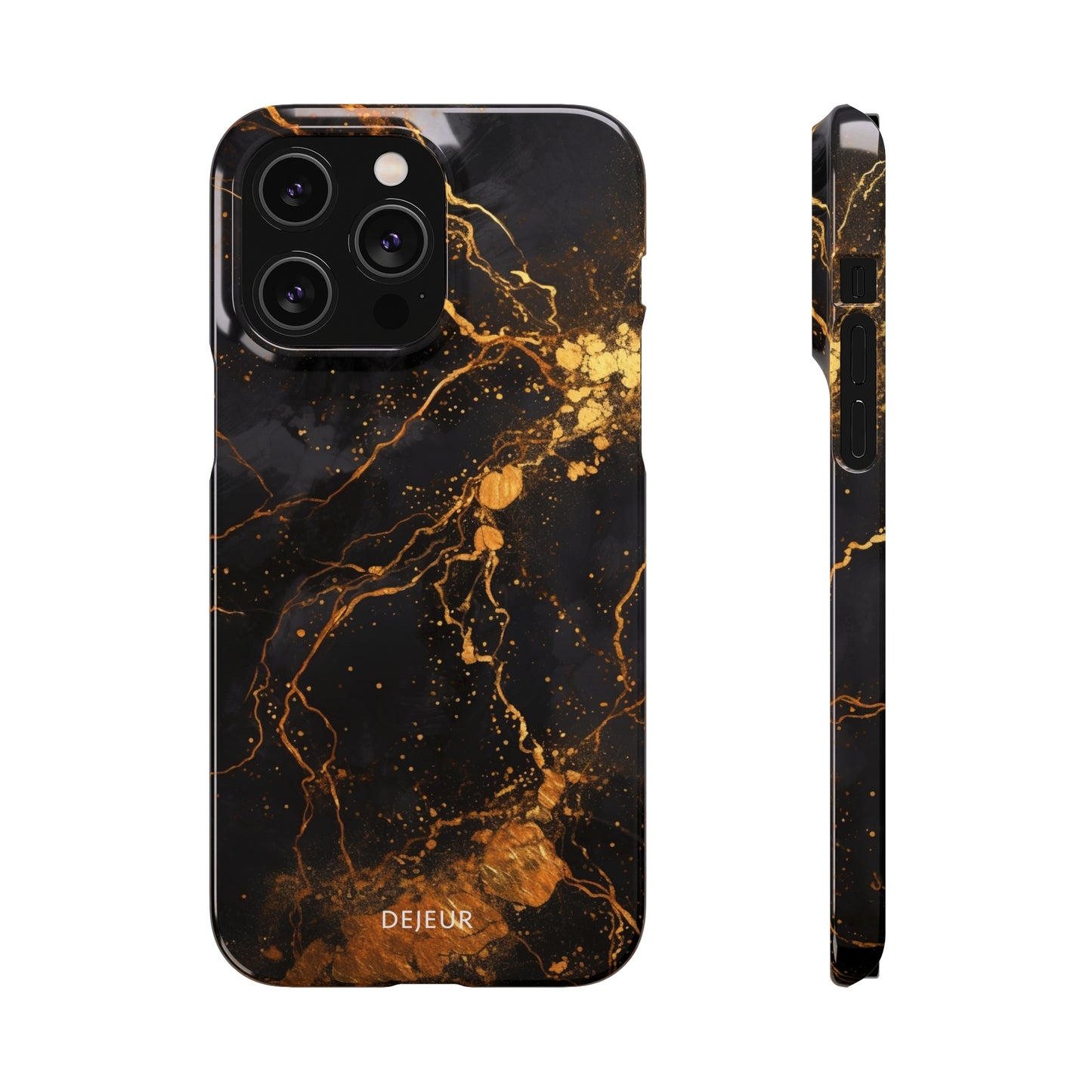 Dark Gold Amber Marble - iPhone Snap Case