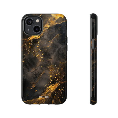 Black Gold Speckled Marble - iPhone Tough Case