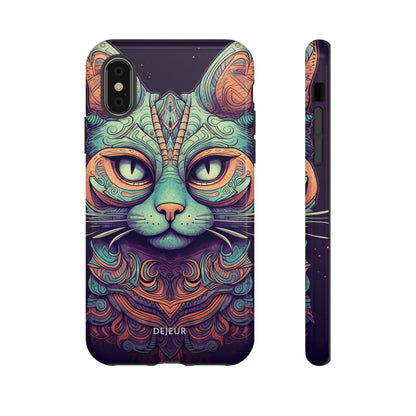 Intricate Aqua Cat - iPhone Tough Case