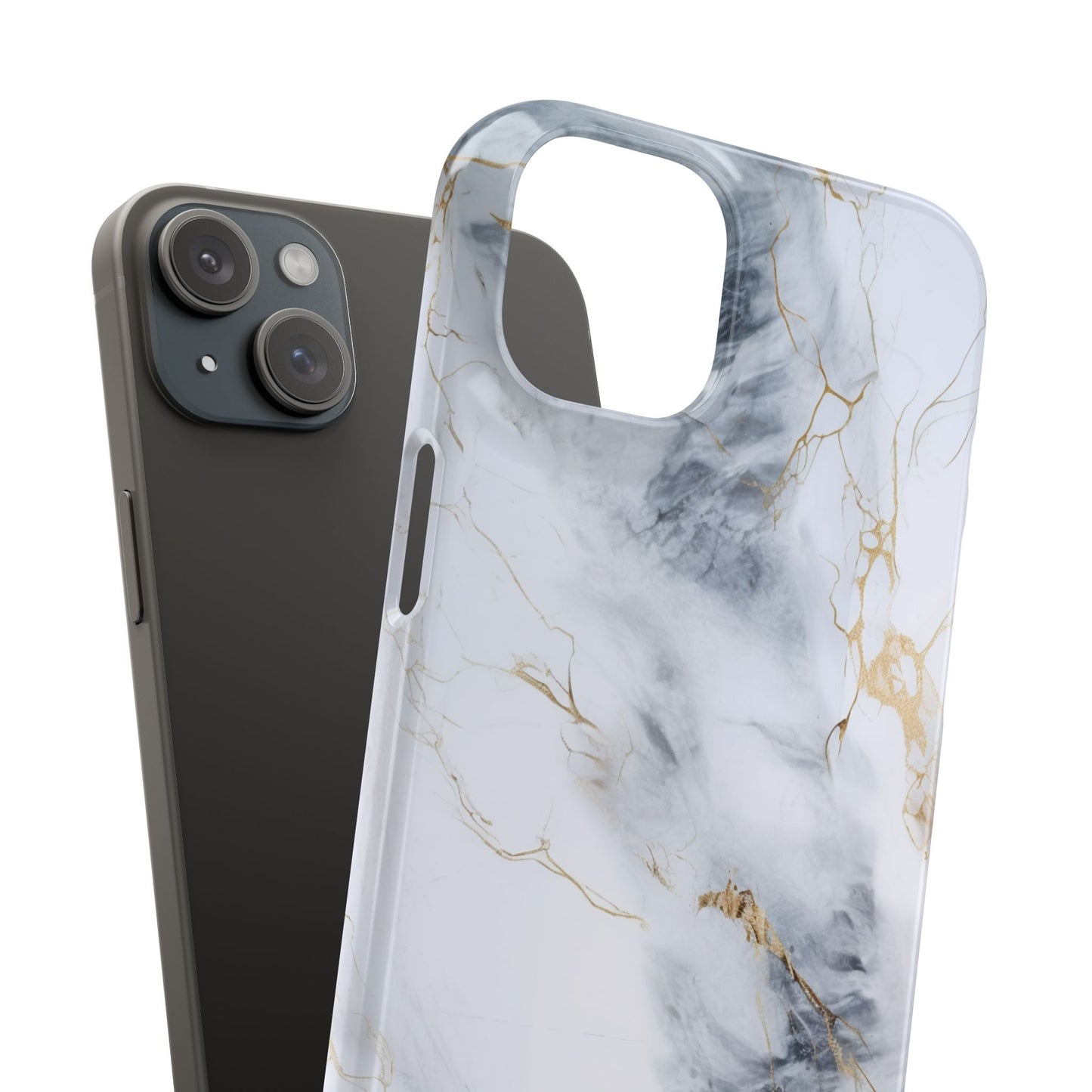 White Gold Marble - iPhone Snap Case