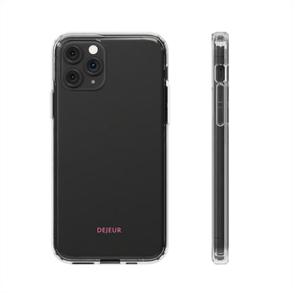 Dejeur Clear iPhone Case - Pink Text