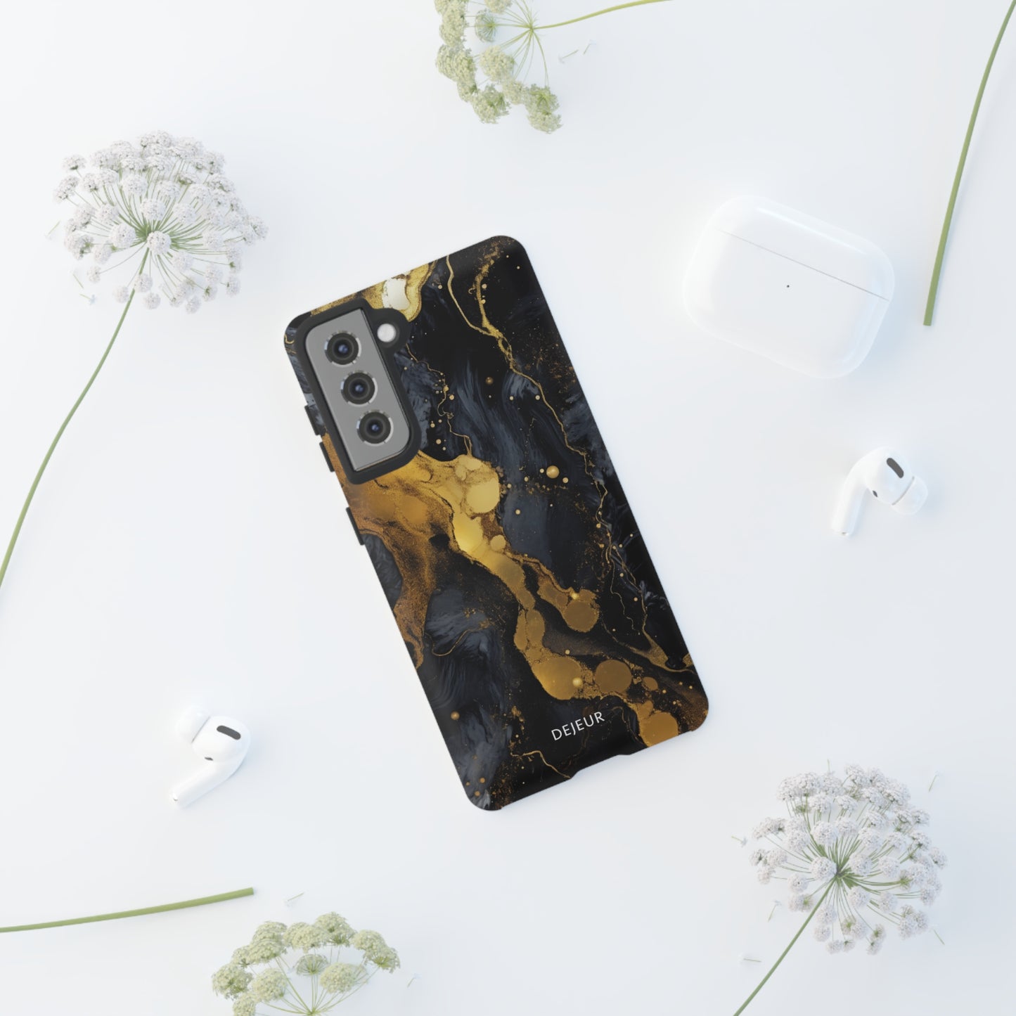 Metallic Gold Dark Marble - Samsung Galaxy Tough Case