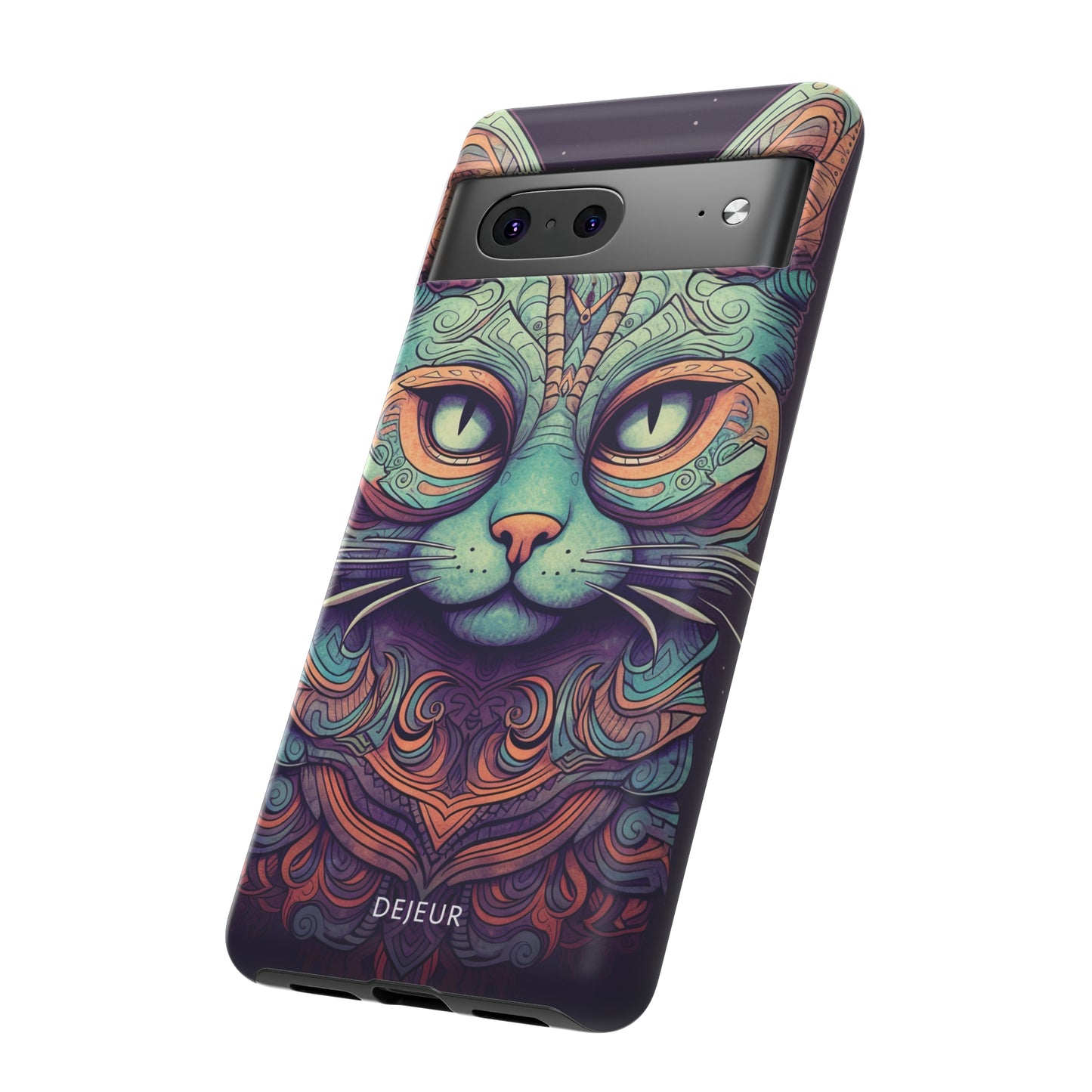 Intricate Aqua Cat - Google Pixel Tough Case