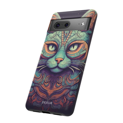 Intricate Aqua Cat - Google Pixel Tough Case