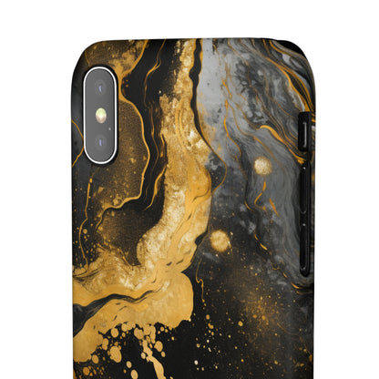 Gold & Black Marble - iPhone Snap Case