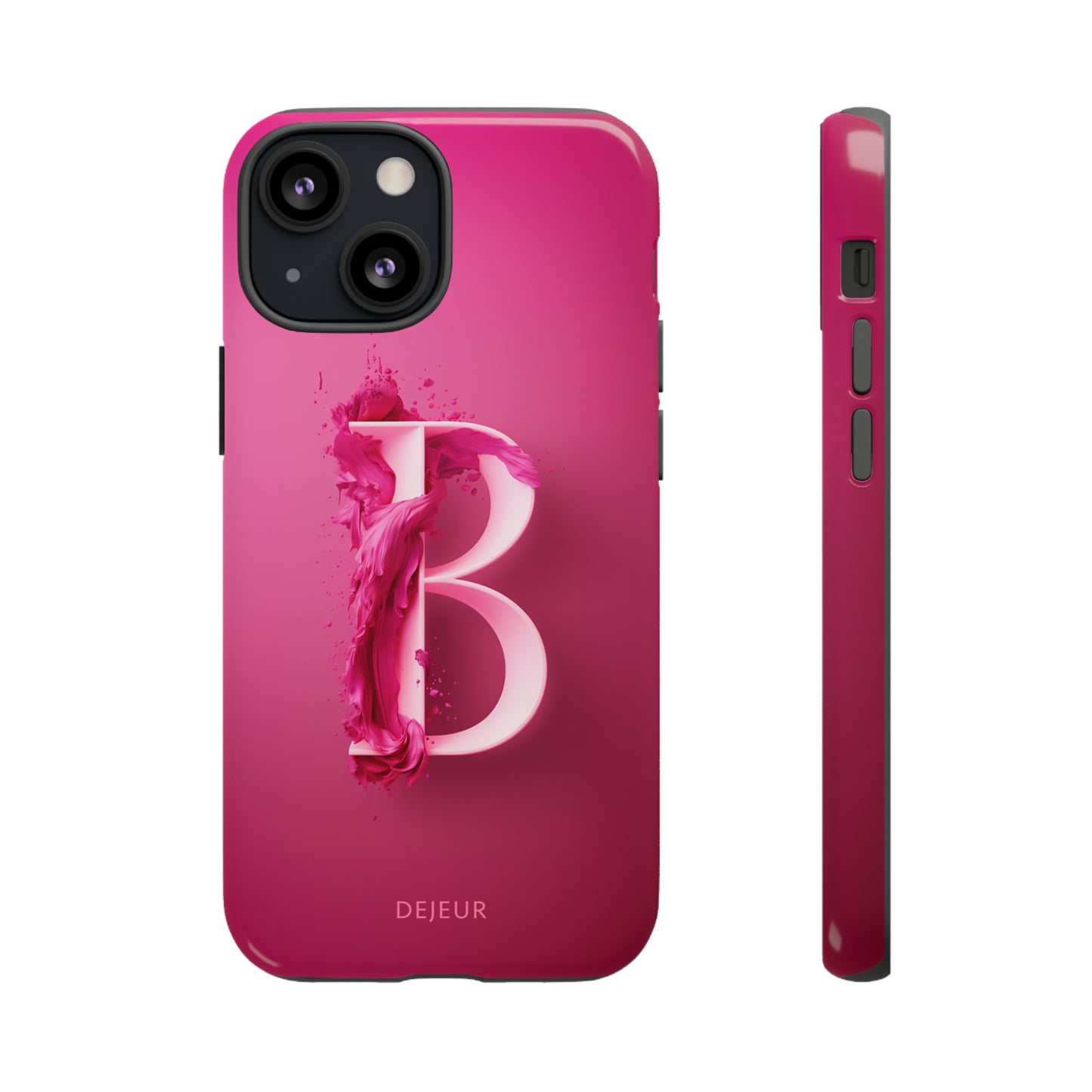 B Hot Pink Splash - iPhone Tough Case