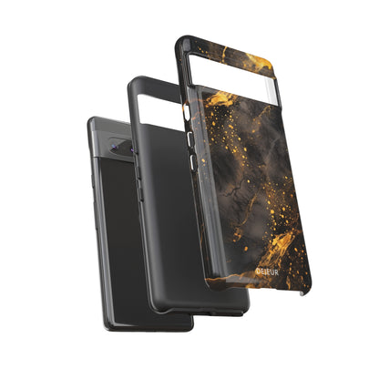 Black Gold Speckled Marble - Google Pixel Tough Case