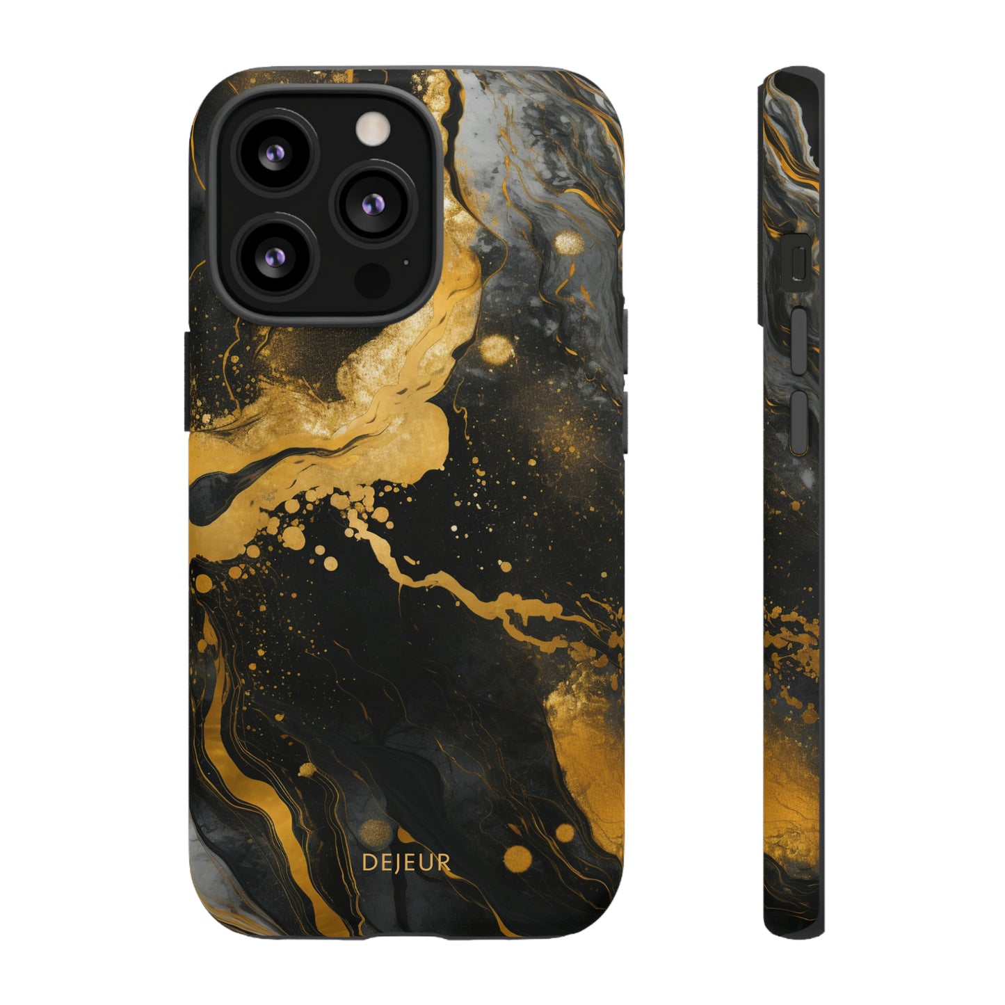 Gold & Black Marble - iPhone Tough Case