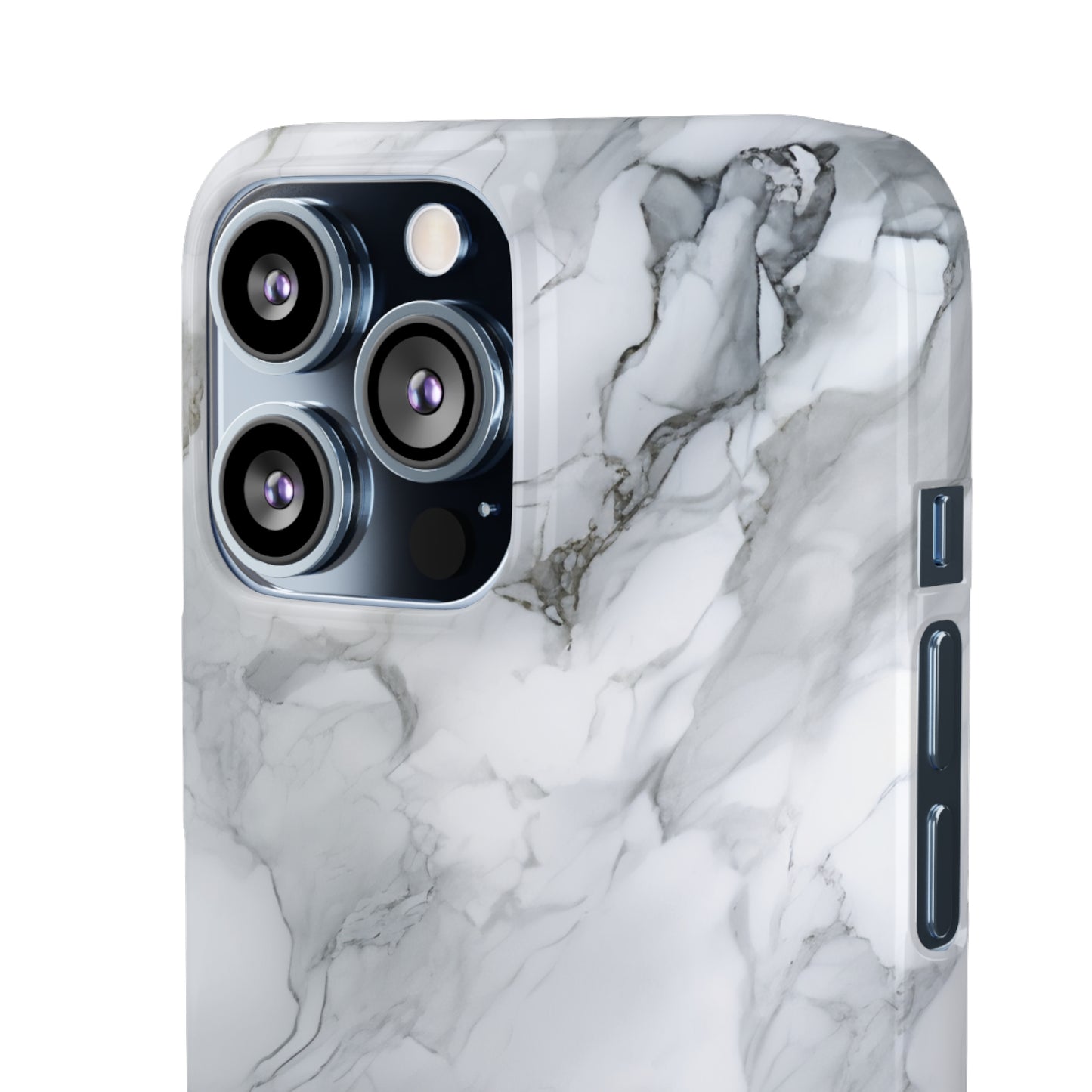 Platinum Silver Marble - iPhone Snap Case