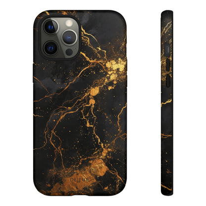 Dark Gold Amber Marble - iPhone Tough Case