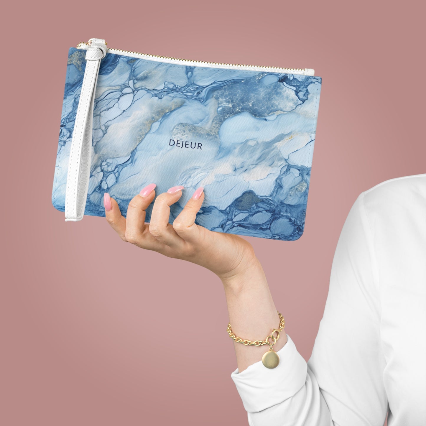 Sky Blue Marble - Clutch Bag