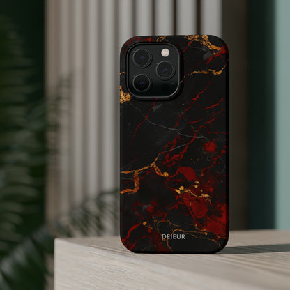 Dark Crimson Marble - iPhone MagSafe Tough Case