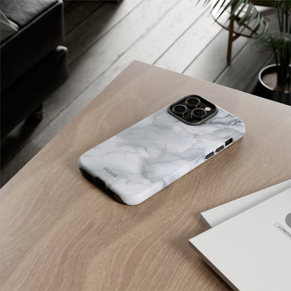 Platinum Silver Marble - iPhone Tough Case