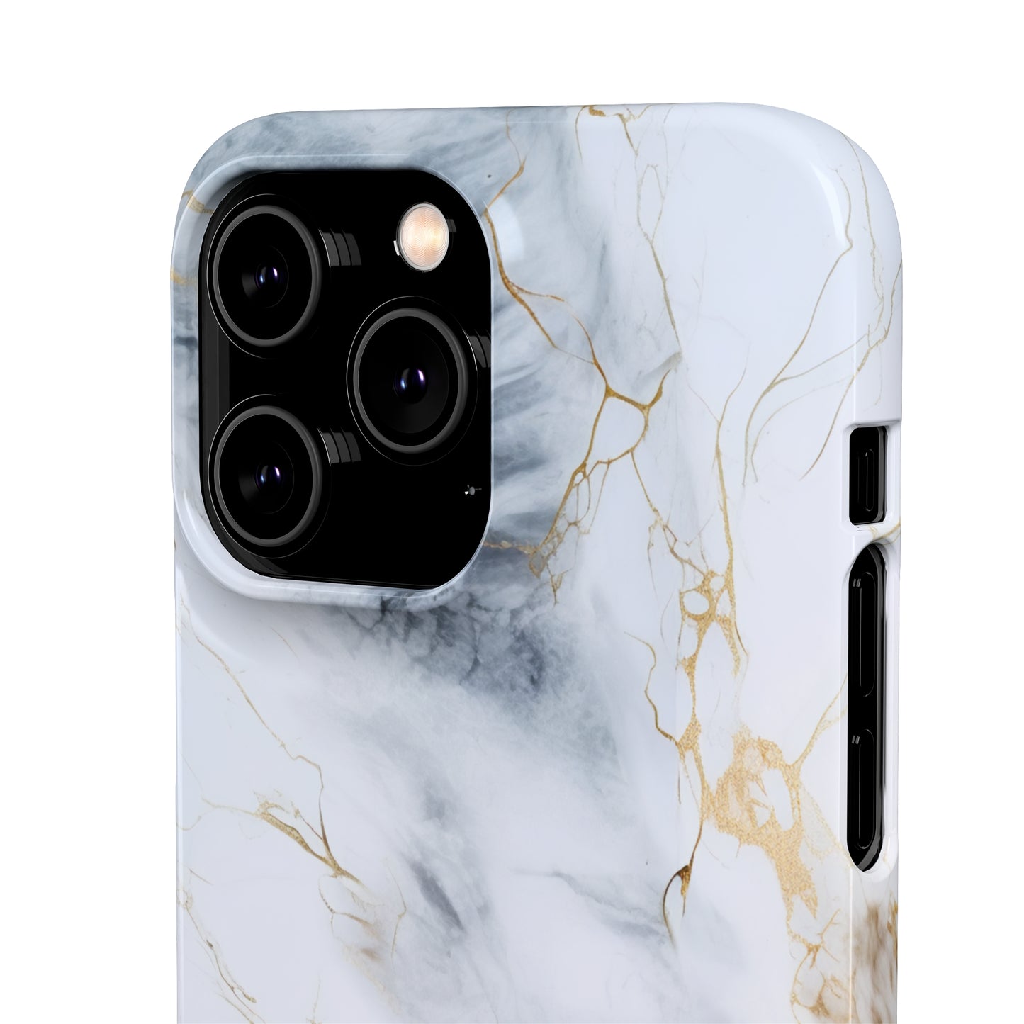 White Gold Marble - iPhone Snap Case