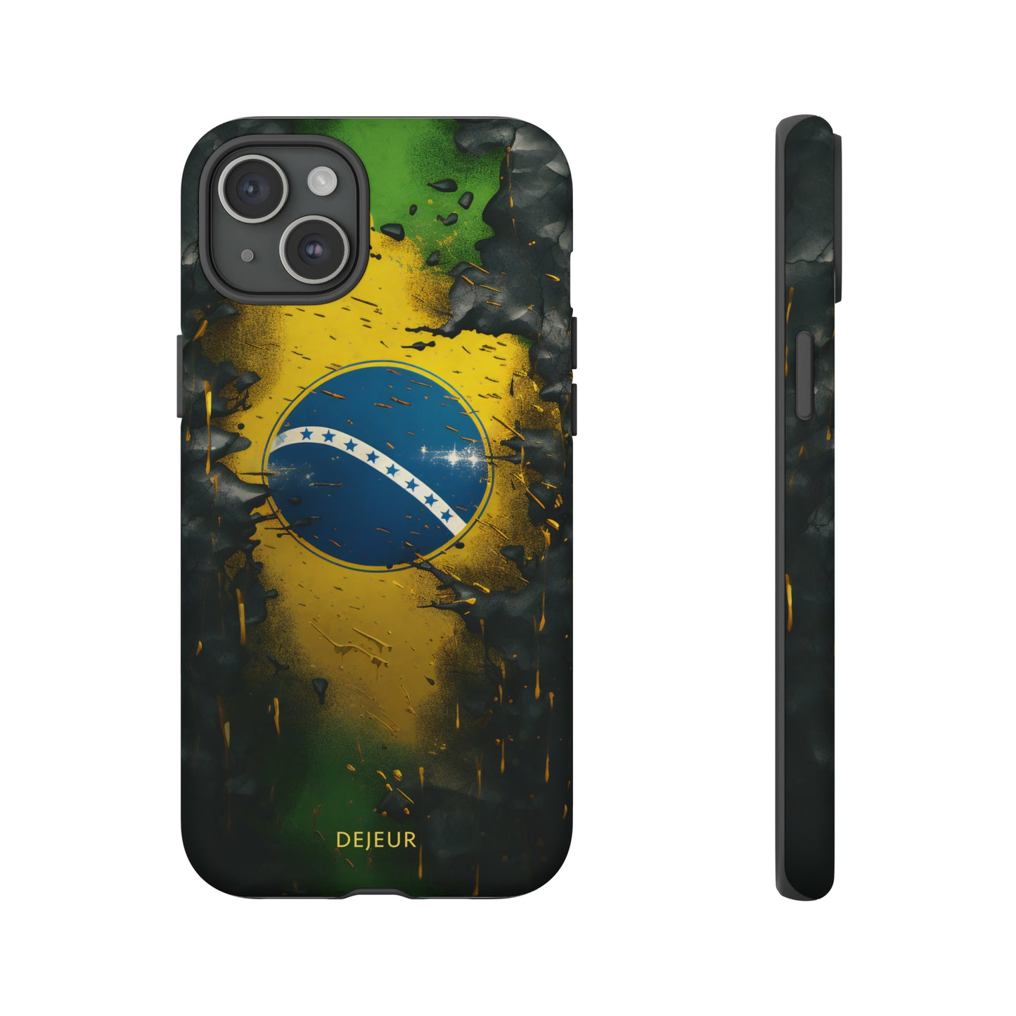 Brazil Flag Debris - iPhone Tough Case