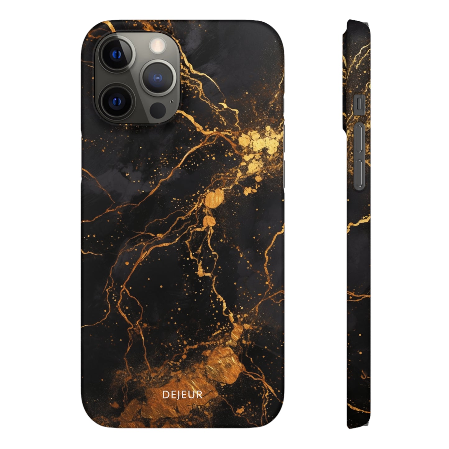 Dark Gold Amber Marble - iPhone Snap Case