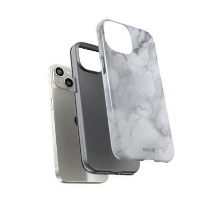 Platinum Silver Marble - iPhone Tough Case