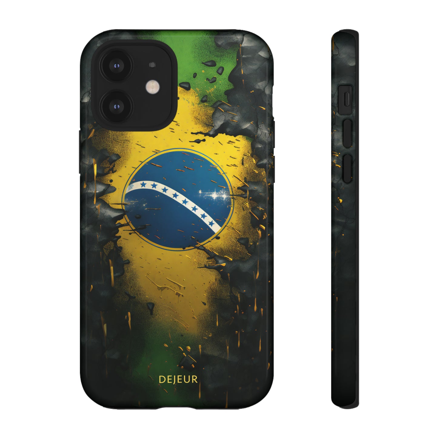 Brazil Flag Debris - iPhone Tough Case