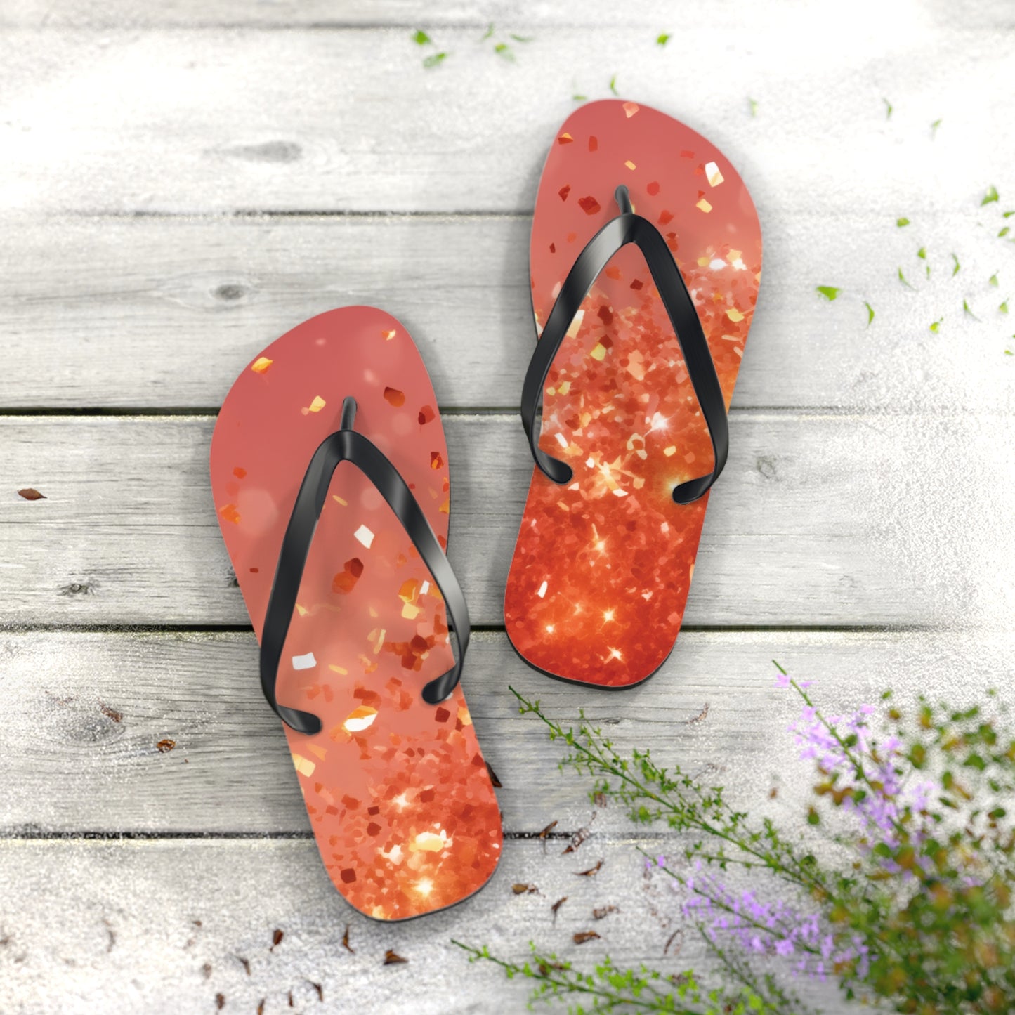Rose Confetti Glitter - Flip Flops