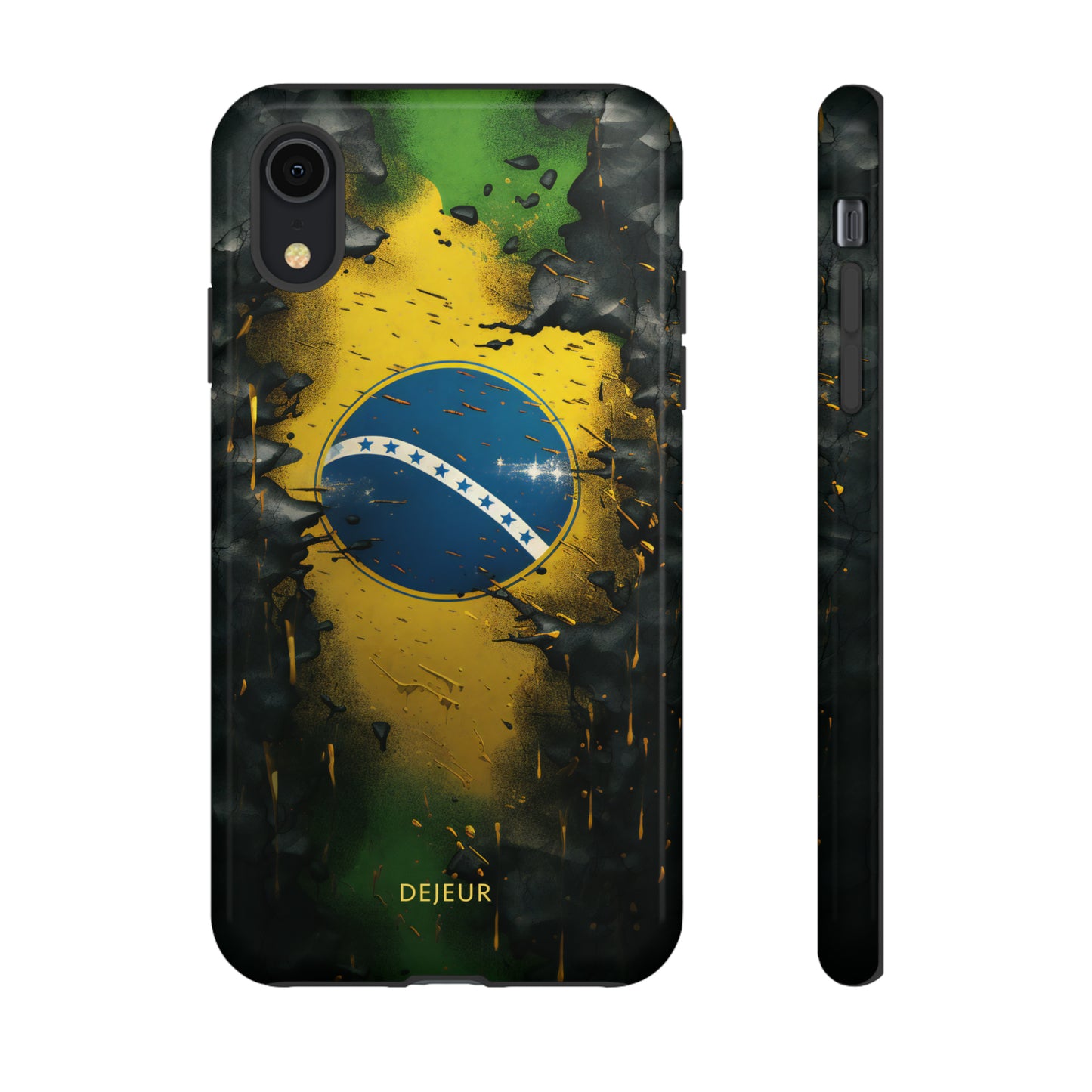 Brazil Flag Debris - iPhone Tough Case