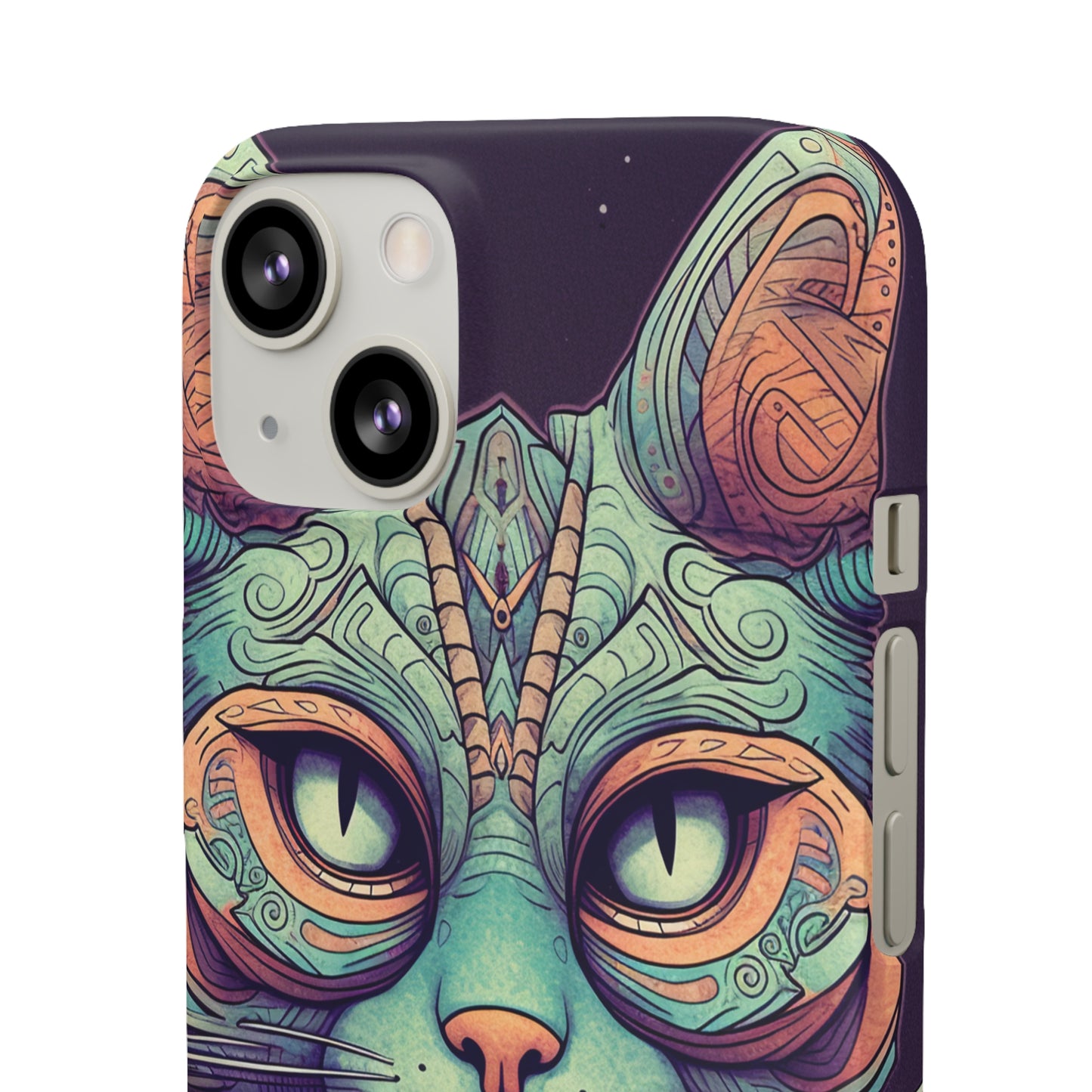 Intricate Aqua Cat - iPhone Snap Case