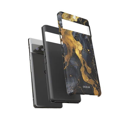 Metallic Gold Dark Marble - Google Pixel Tough Case