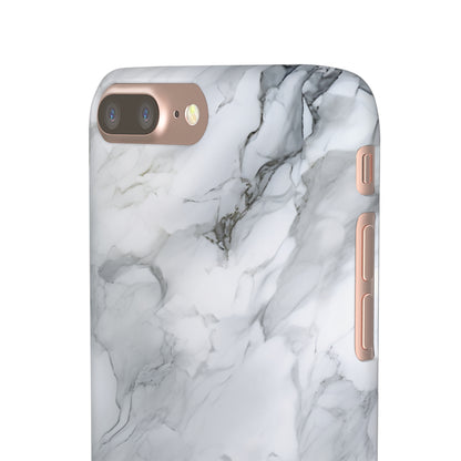 Platinum Silver Marble - iPhone Snap Case