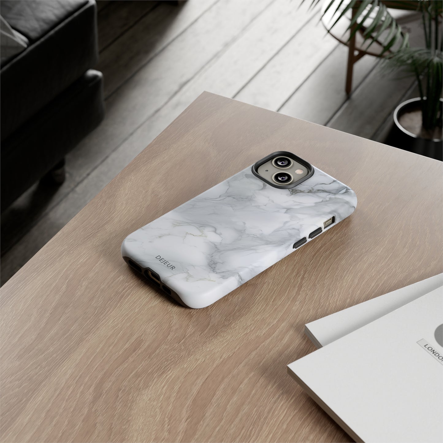 Platinum Silver Marble - iPhone Tough Case