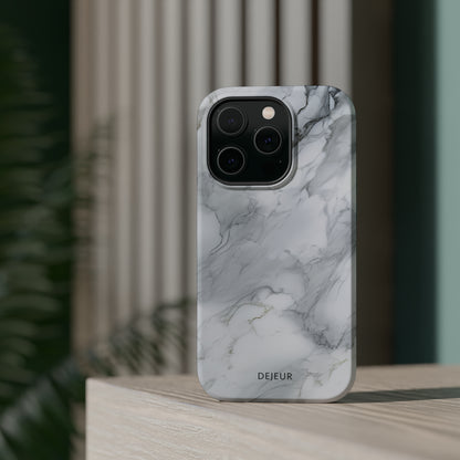 Platinum Silver Marble - iPhone MagSafe Tough Case