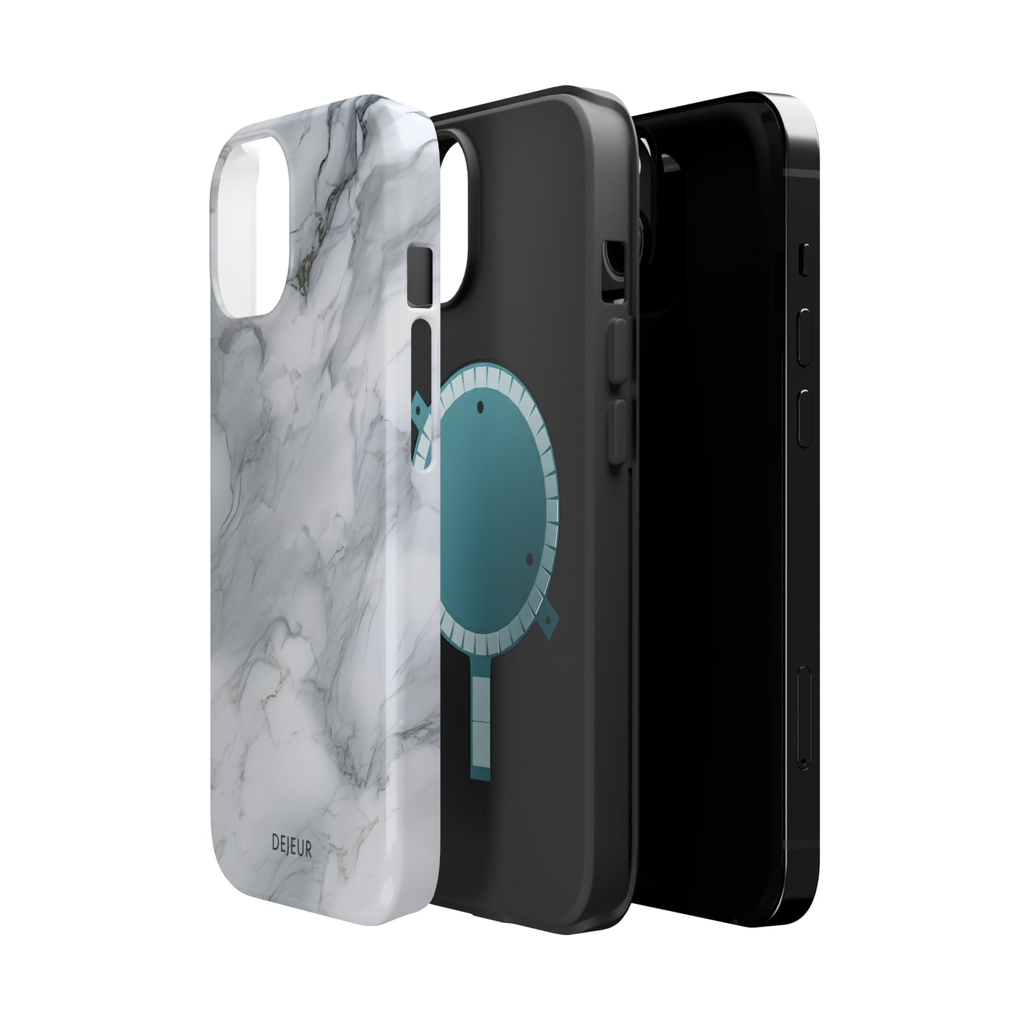 Platinum Silver Marble - iPhone MagSafe Tough Case