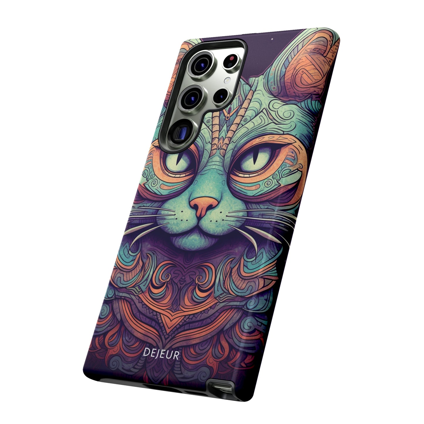 Intricate Aqua Cat - Samsung Galaxy Tough Case