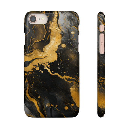 Gold & Black Marble - iPhone Snap Case