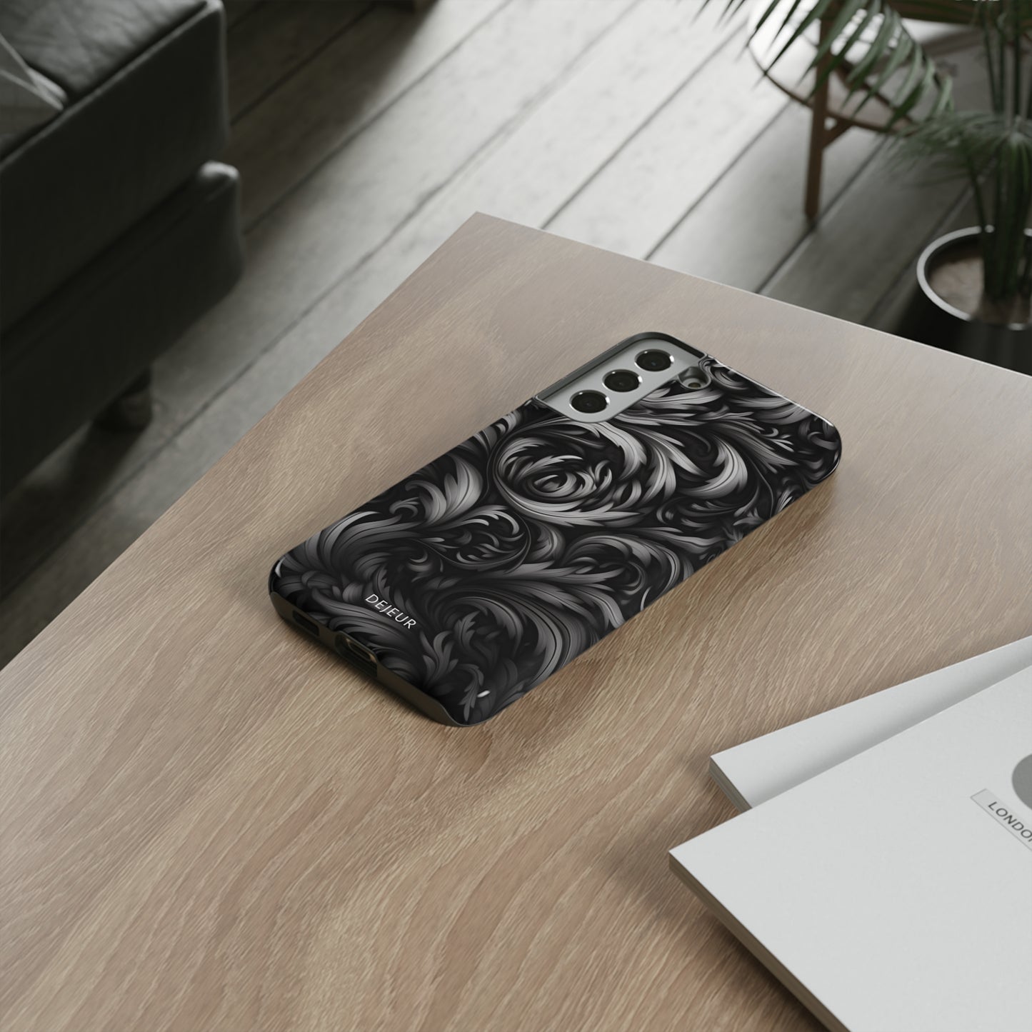 Dark Grey Floral - Samsung Galaxy Tough Case