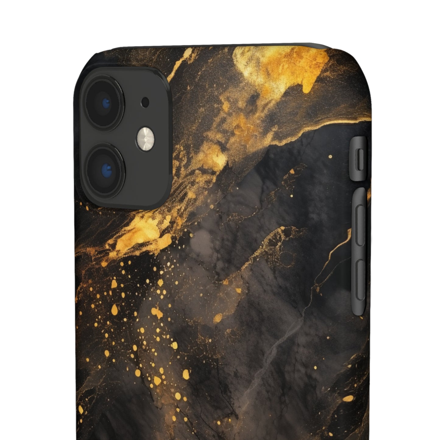 Black Gold Speckled Marble - iPhone Snap Case