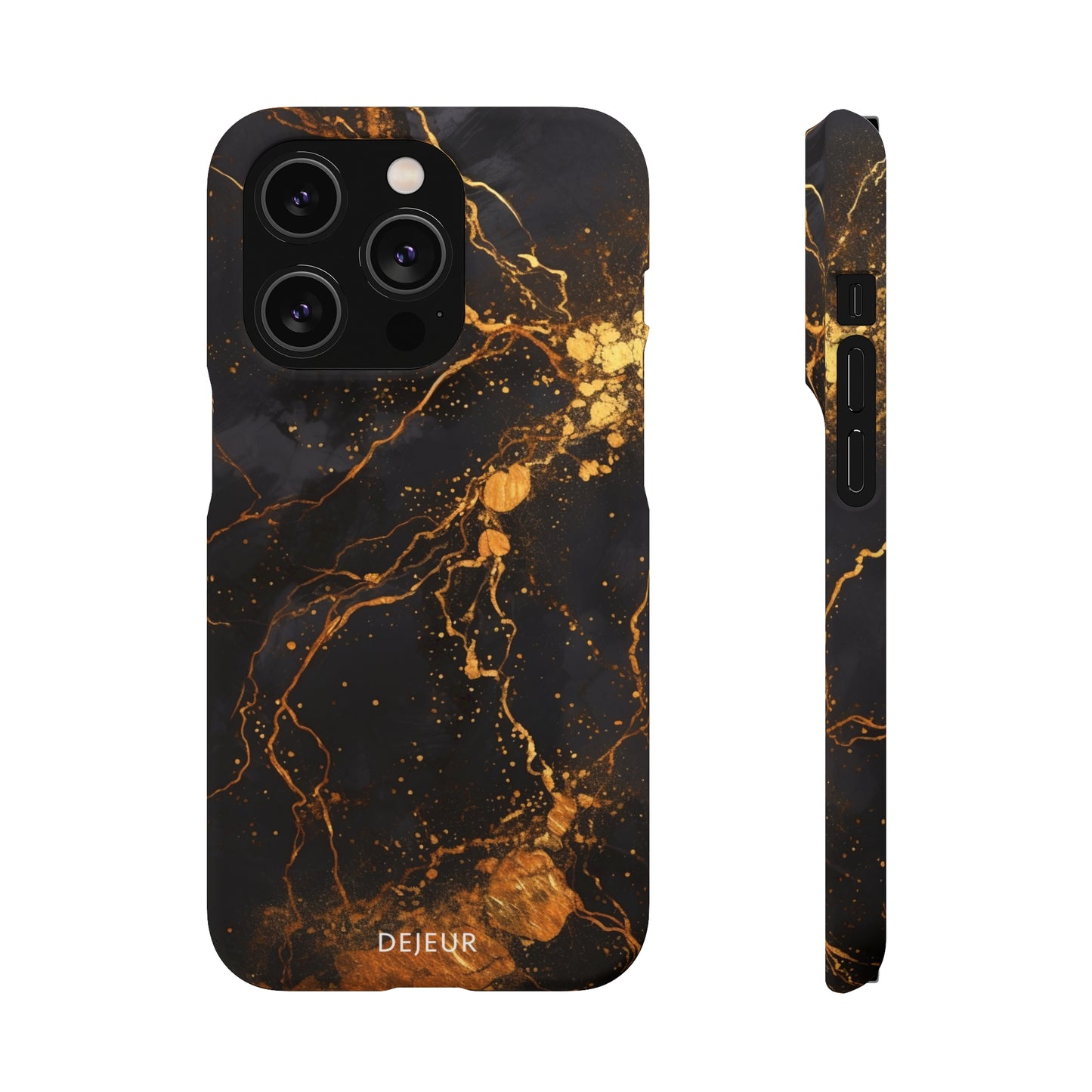 Dark Gold Amber Marble - iPhone Snap Case