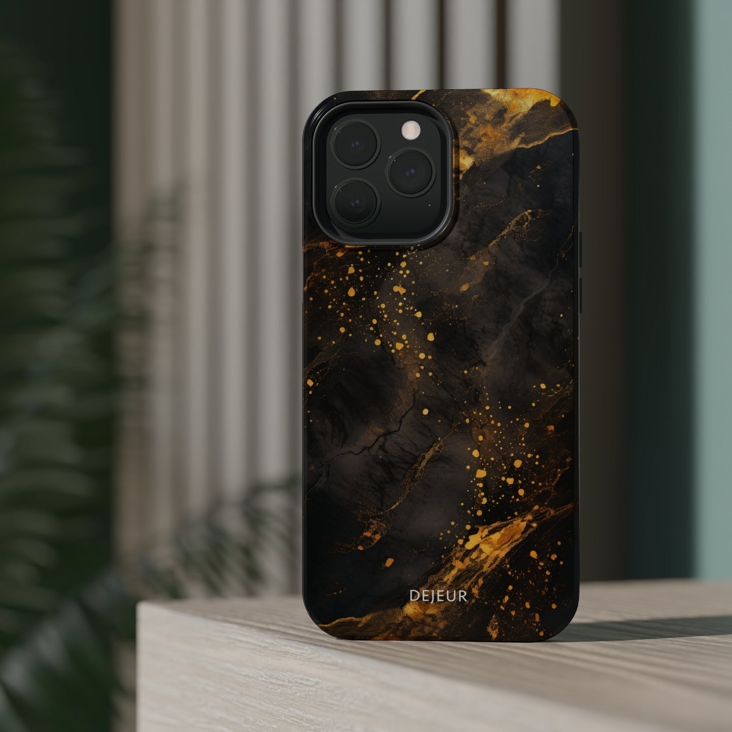 Black Gold Speckled Marble - iPhone MagSafe Tough Case