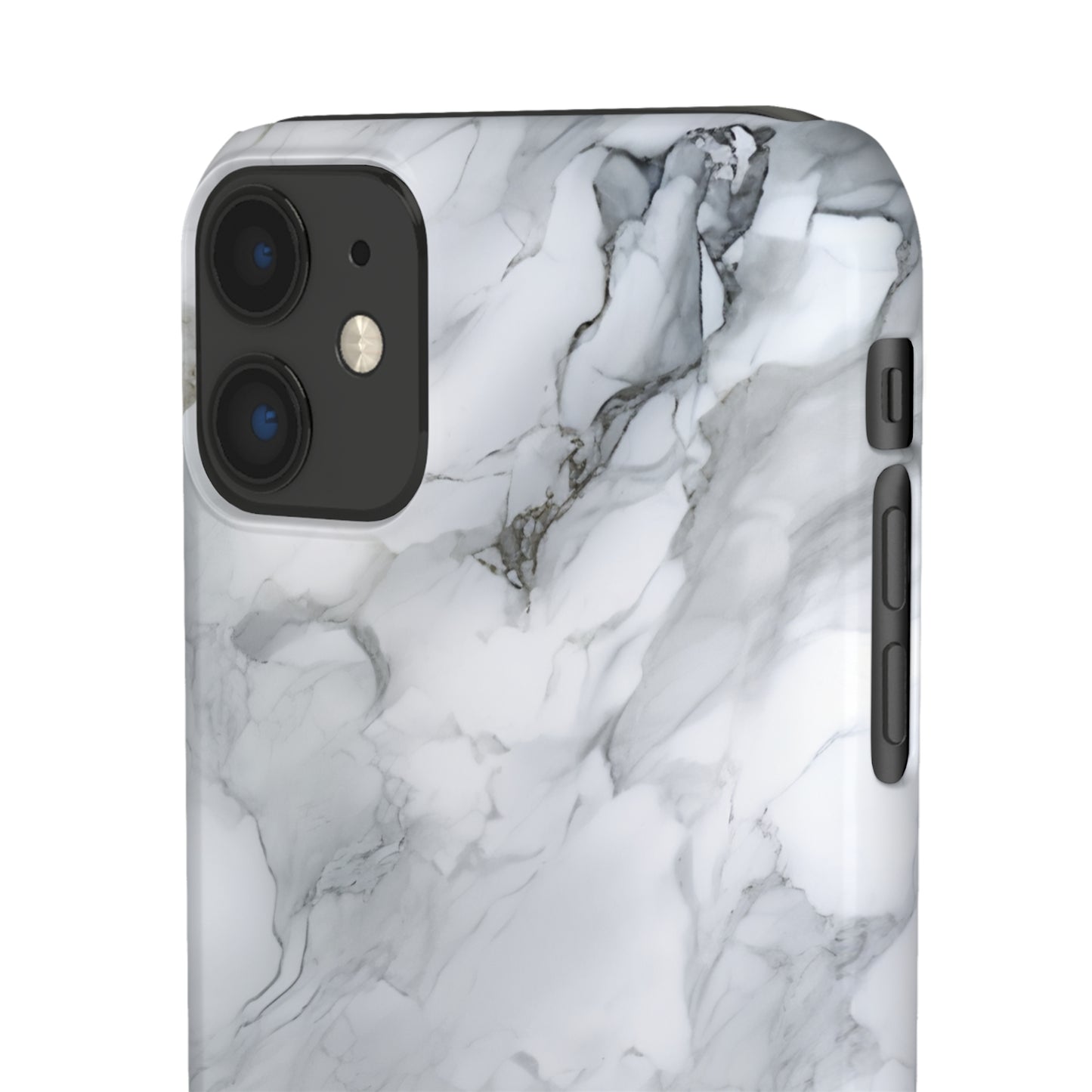 Platinum Silver Marble - iPhone Snap Case