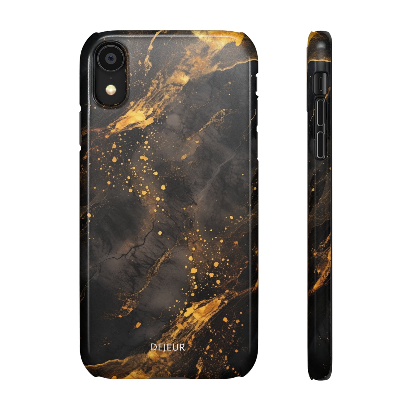 Black Gold Speckled Marble - iPhone Snap Case