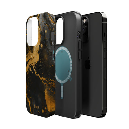 Gold & Black Marble - iPhone MagSafe Tough Case