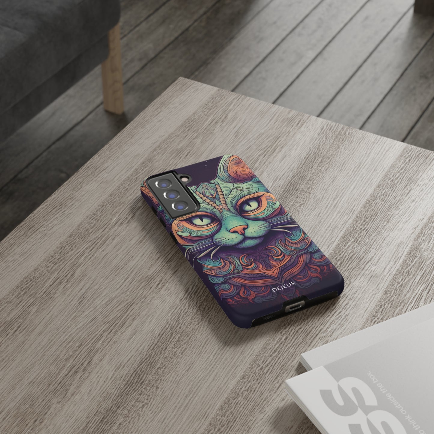 Intricate Aqua Cat - Samsung Galaxy Tough Case