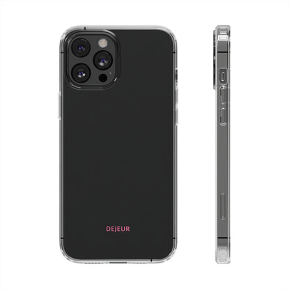 Dejeur Clear iPhone Case - Pink Text