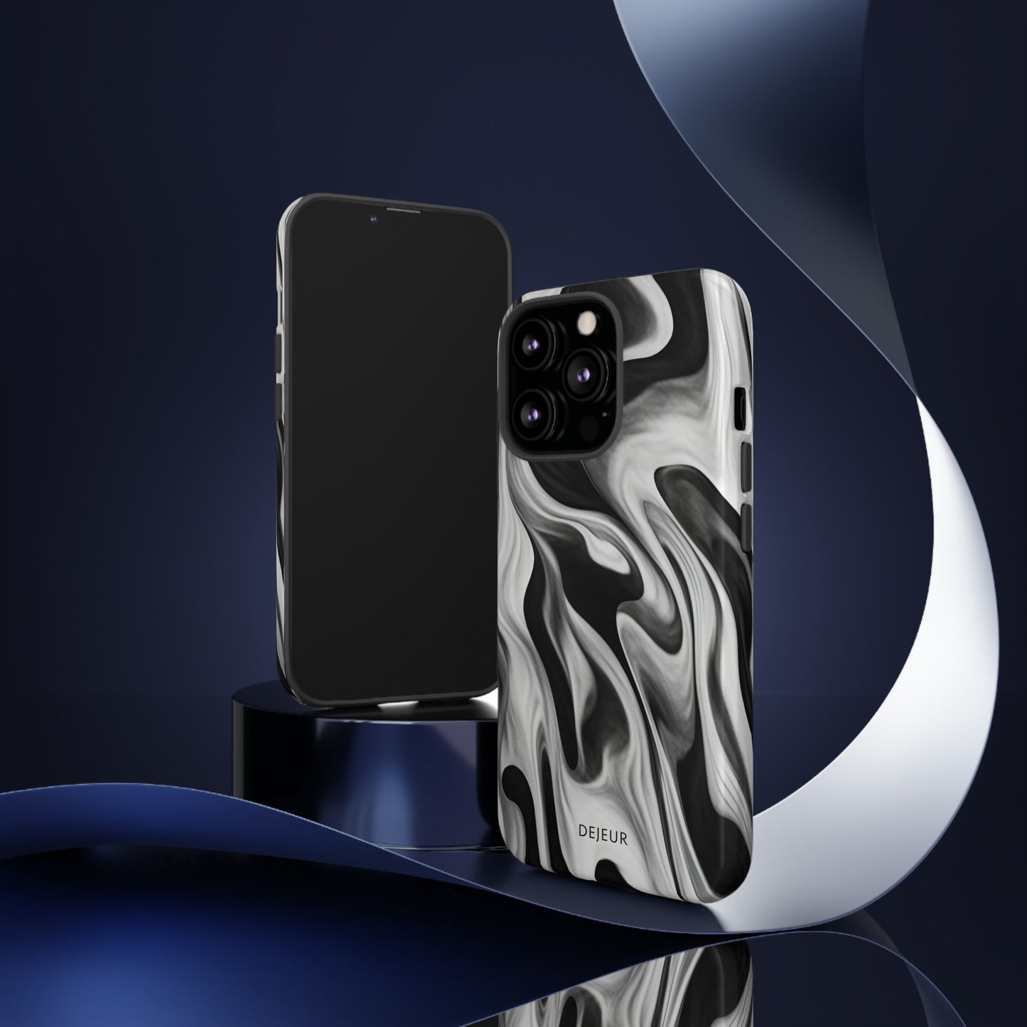 Misty Waves Monochrome - iPhone Tough Case