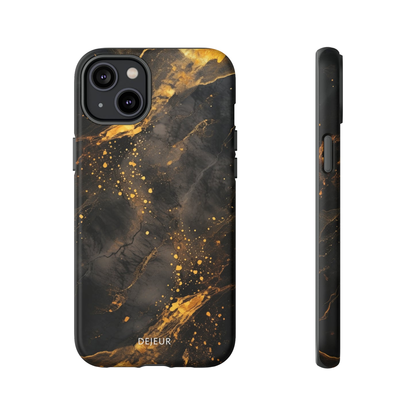 Black Gold Speckled Marble - iPhone Tough Case